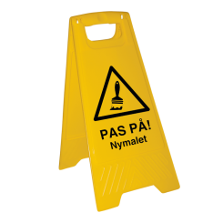 Advarselskilt - Nymalet - pas på - Plast - 600 x 300 mm